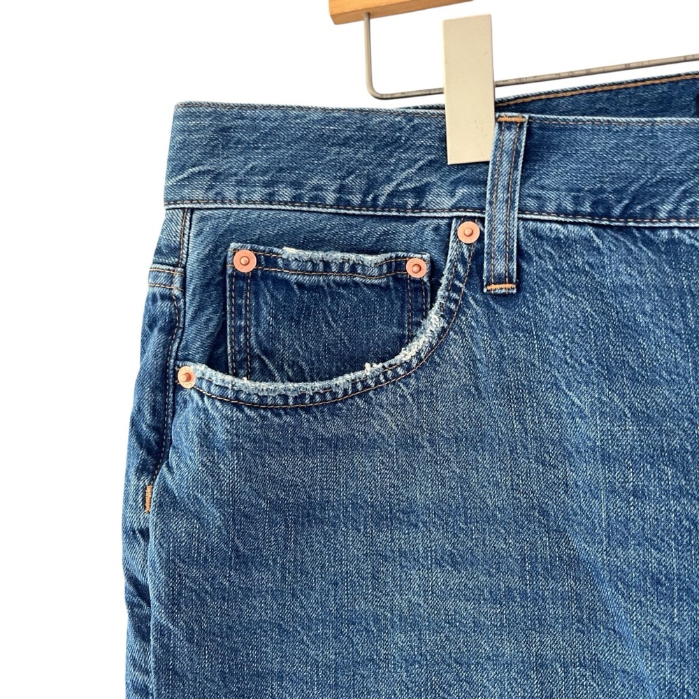 J Crew Factory Premium Edition High Rise Straight Leg Jeans Raw Hem Size 34P - Picture 4 of 9